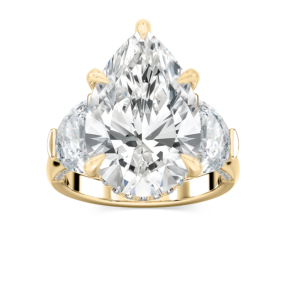 Poppy 13 ½ ctw Pear Lab Grown Diamond Hidden Halo Engagement Ring - Signature Collection
