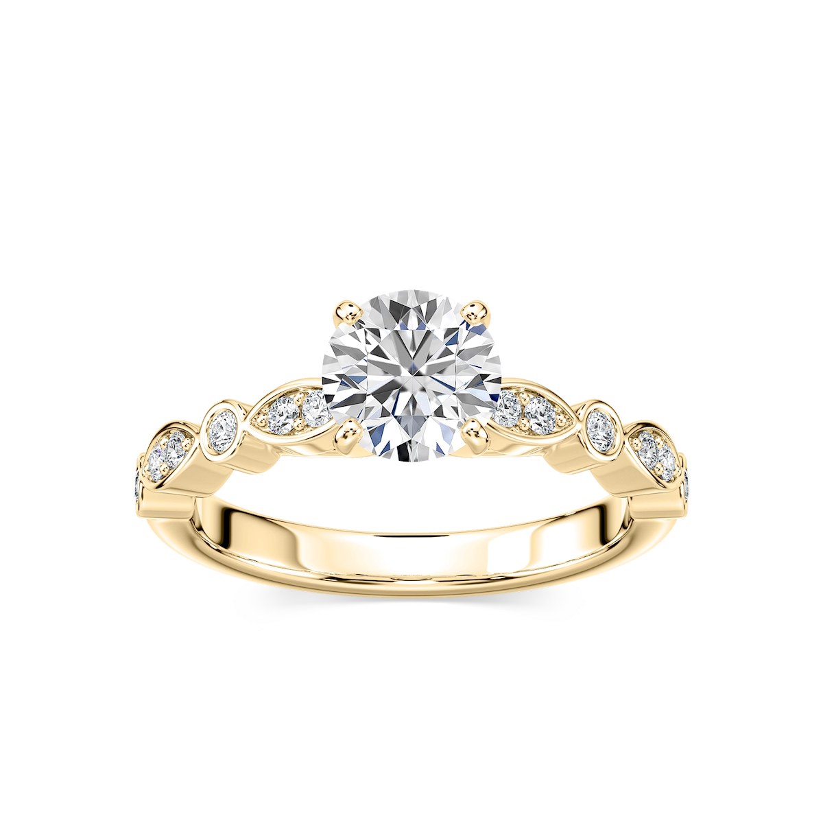 Precious Lab Grown Diamond Side Stone Engagement Ring