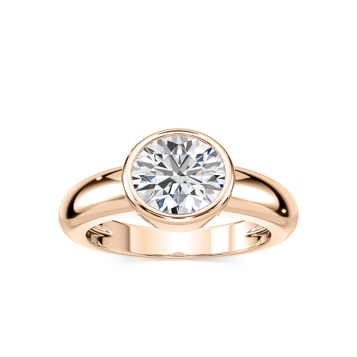 Primrose Round Lab Grown Diamond Bezel Solitaire Engagement Ring