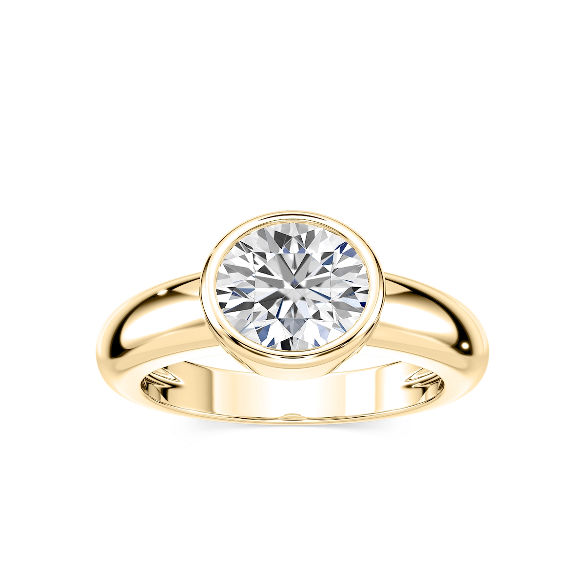 Primrose Round Lab Grown Diamond Bezel Solitaire Engagement Ring
