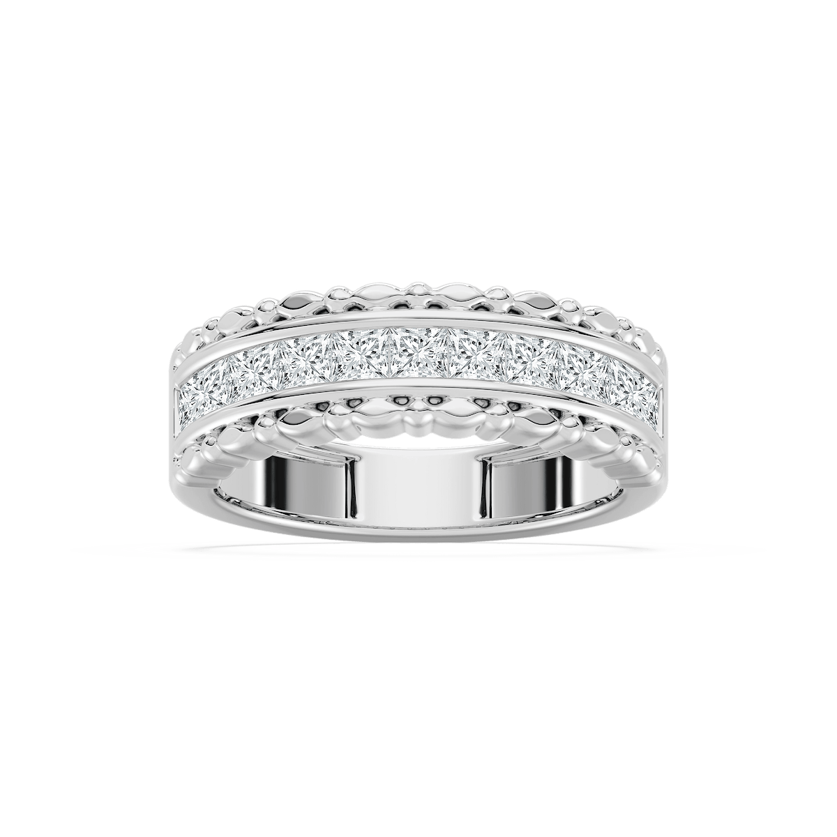 Allison 1 ctw Princess Lab Grown Diamond Beaded Channel Anniversary Band