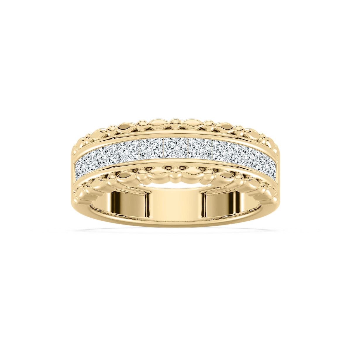 Allison 1 ctw Princess Lab Grown Diamond Beaded Channel Anniversary Band