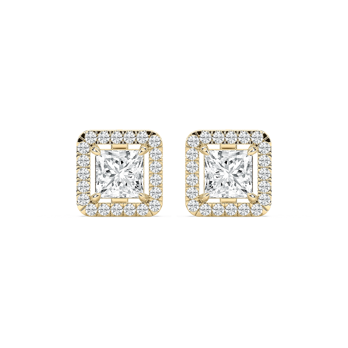 2 ⅓ ctw Princess Lab Grown Diamond Halo Stud Earrings