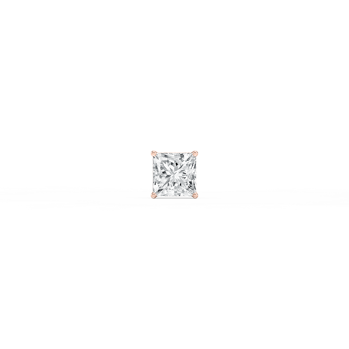 Princess Lab Grown Diamond 4-Prong Basket Single Stud Earring