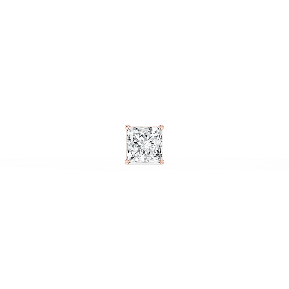 Princess Lab Grown Diamond 4-Prong Basket Single Stud Earring