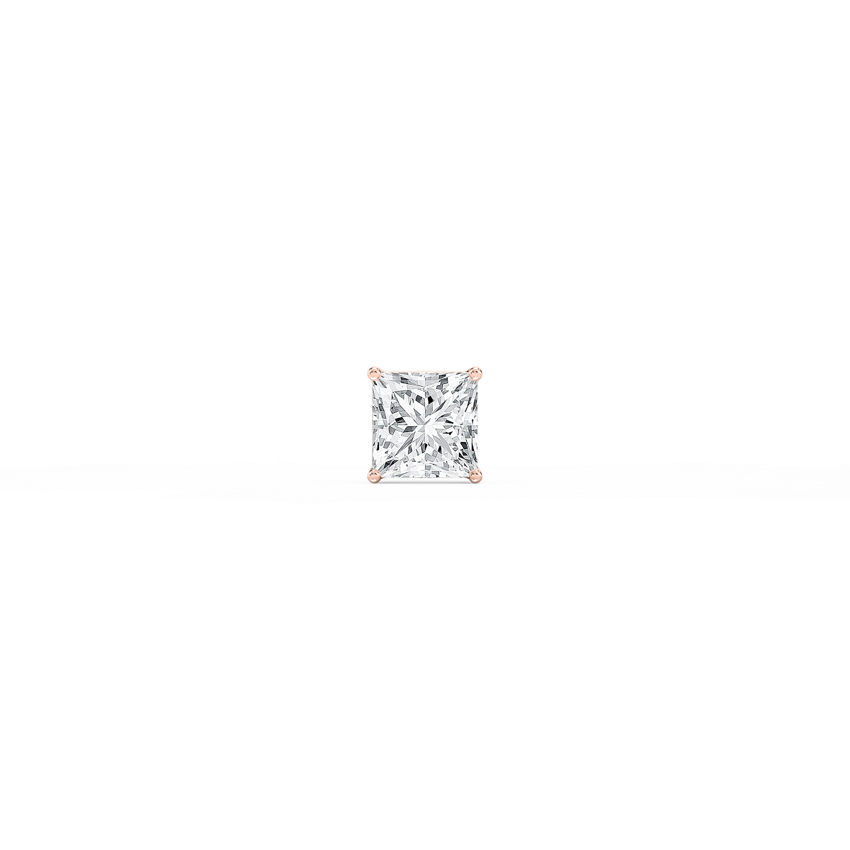 Princess Lab Grown Diamond 4-Prong Basket Single Stud Earring