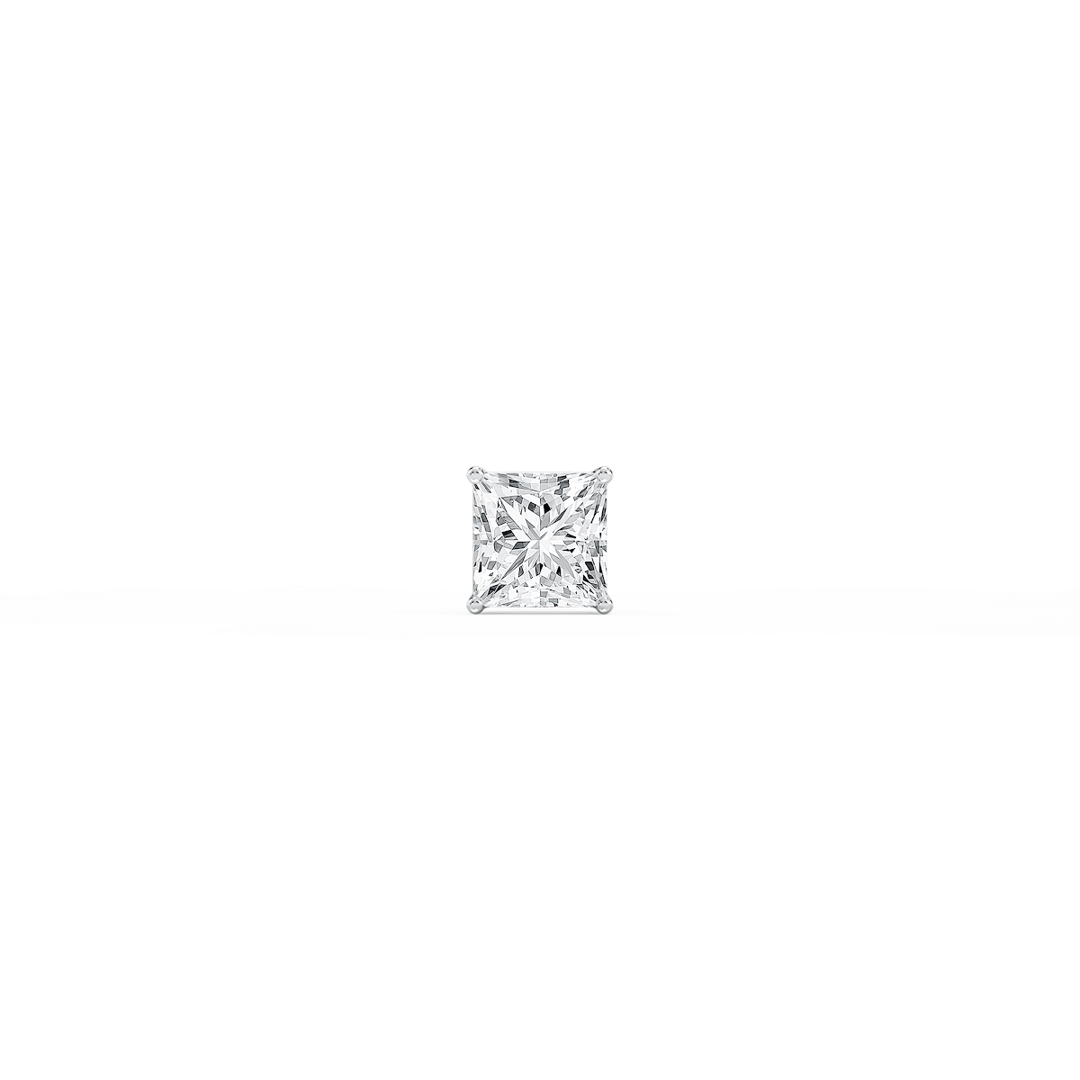 Princess Lab Grown Diamond 4-Prong Basket Single Stud Earring