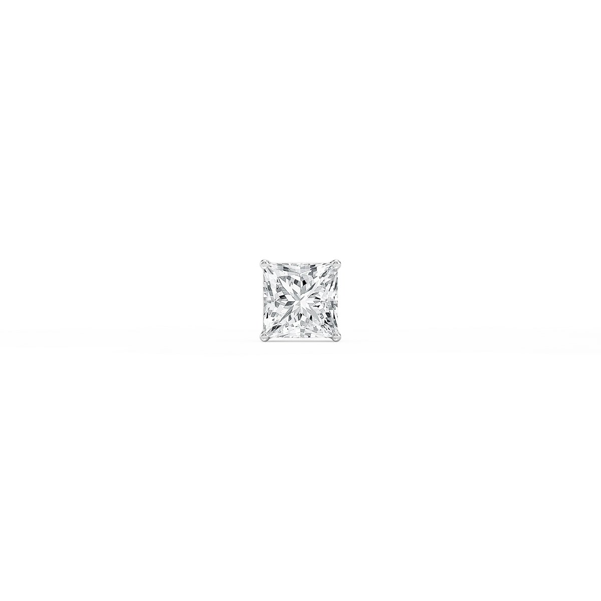 Princess Lab Grown Diamond 4-Prong Basket Single Stud Earring