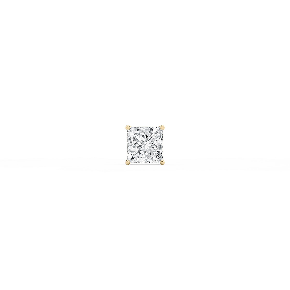 Princess Lab Grown Diamond 4-Prong Basket Single Stud Earring