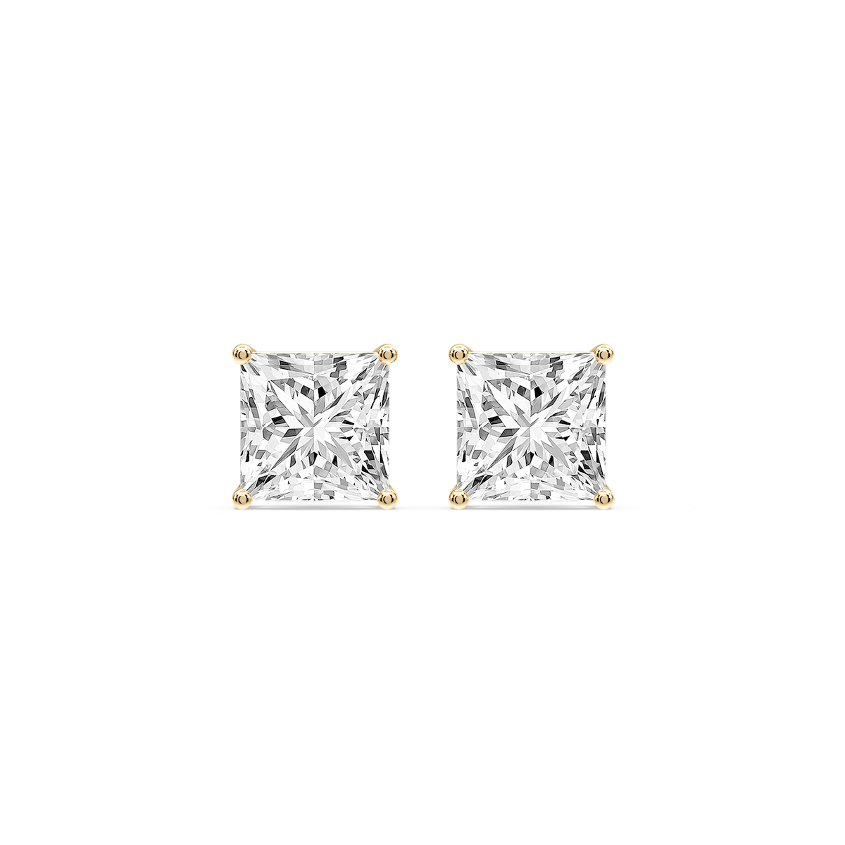 Princess Certified Lab Grown Diamond Classic Four Prong Guardian Back Stud Earrings