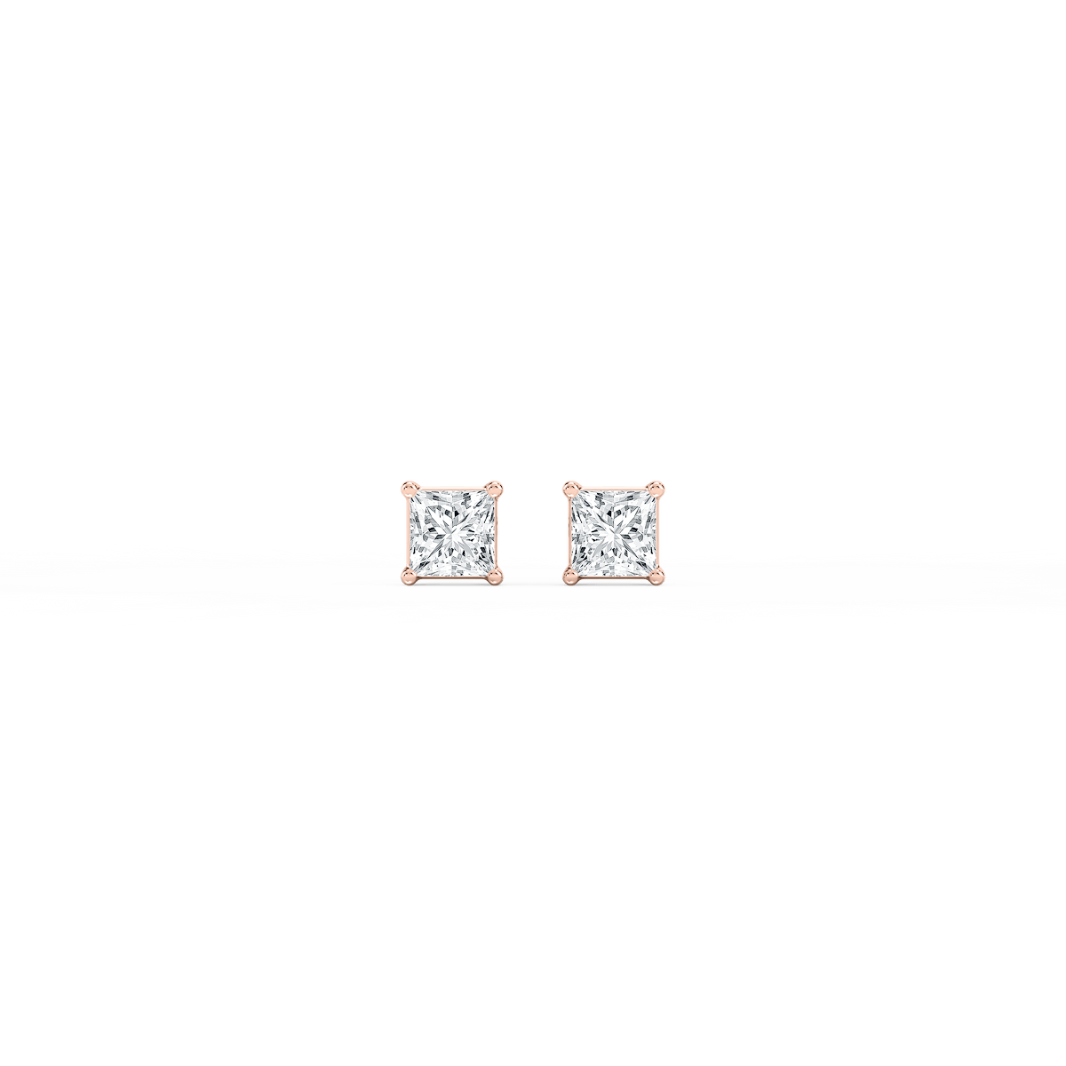Princess Certified Lab Grown Diamond Classic Four Prong Stud Earrings