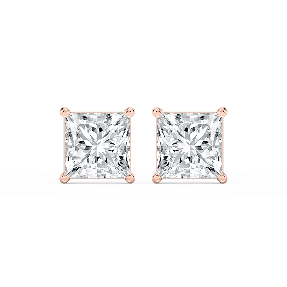 Princess Lab Grown Diamond Classic Four Prong Stud Earrings