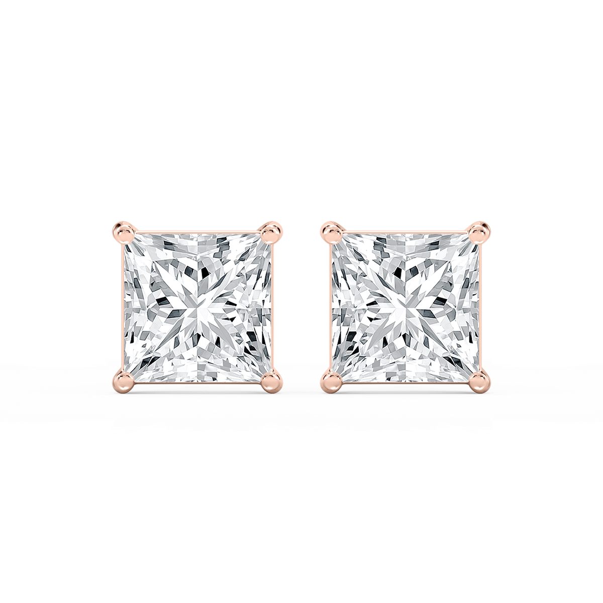 Princess Lab Grown Diamond Classic Four Prong Stud Earrings