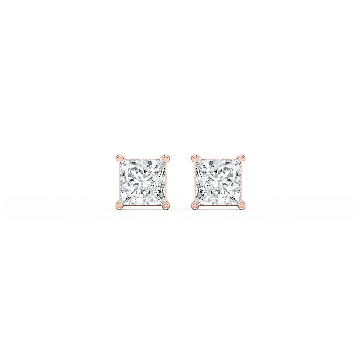 Princess Lab Grown Diamond Classic Four Prong Stud Earrings
