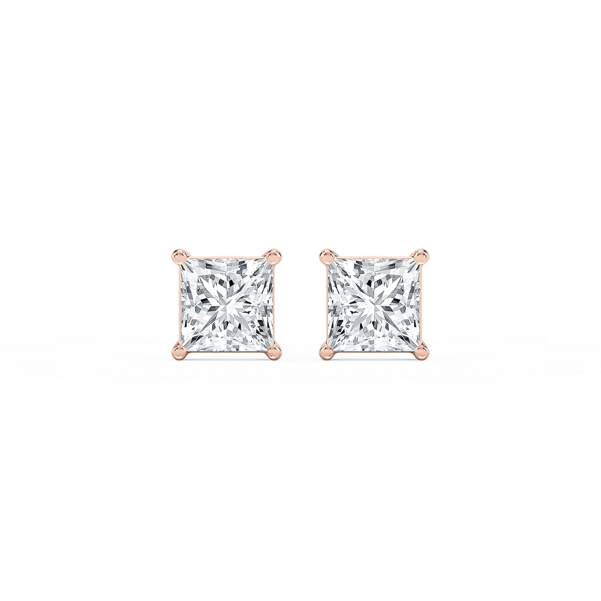 Princess Lab Grown Diamond Classic Four Prong Stud Earrings
