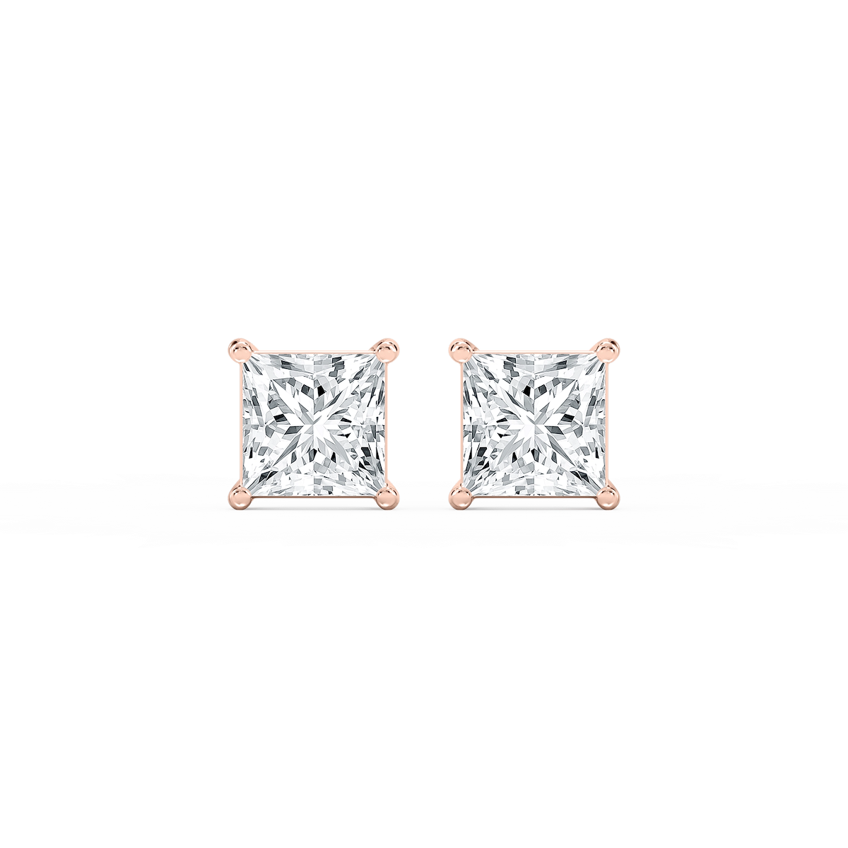 Princess Lab Grown Diamond Classic Four Prong Stud Earrings
