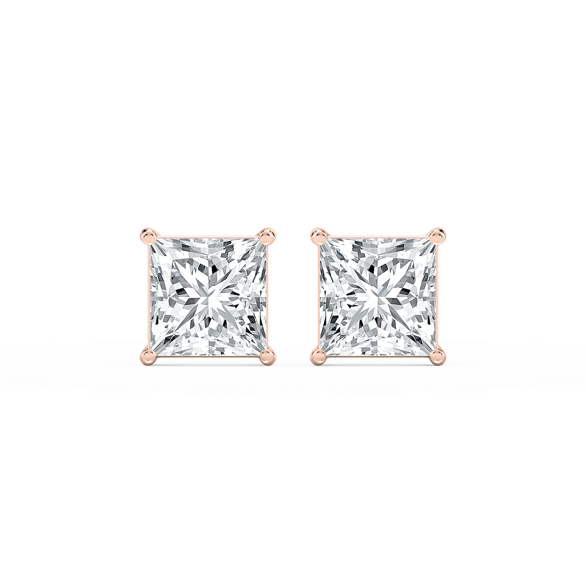 Princess Lab Grown Diamond Classic Four Prong Stud Earrings
