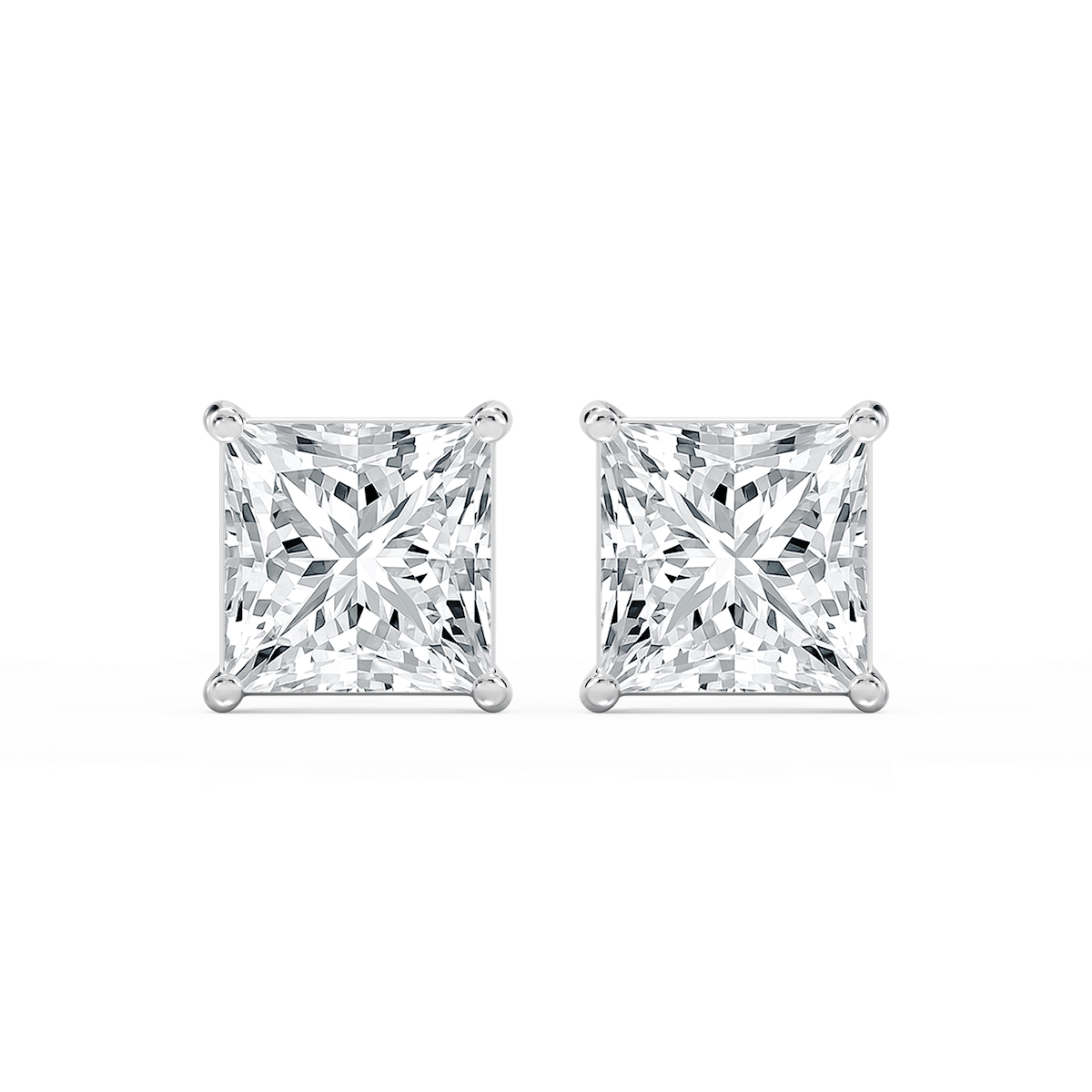 Princess Lab Grown Diamond Classic Four Prong Stud Earrings