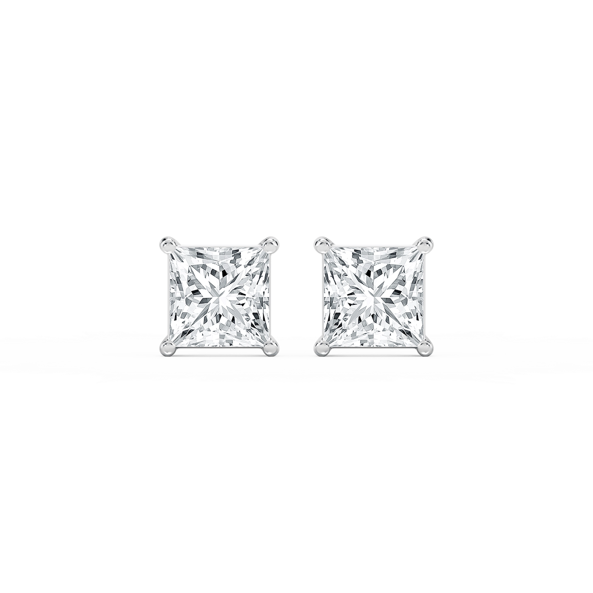 Princess Lab Grown Diamond Classic Four Prong Stud Earrings
