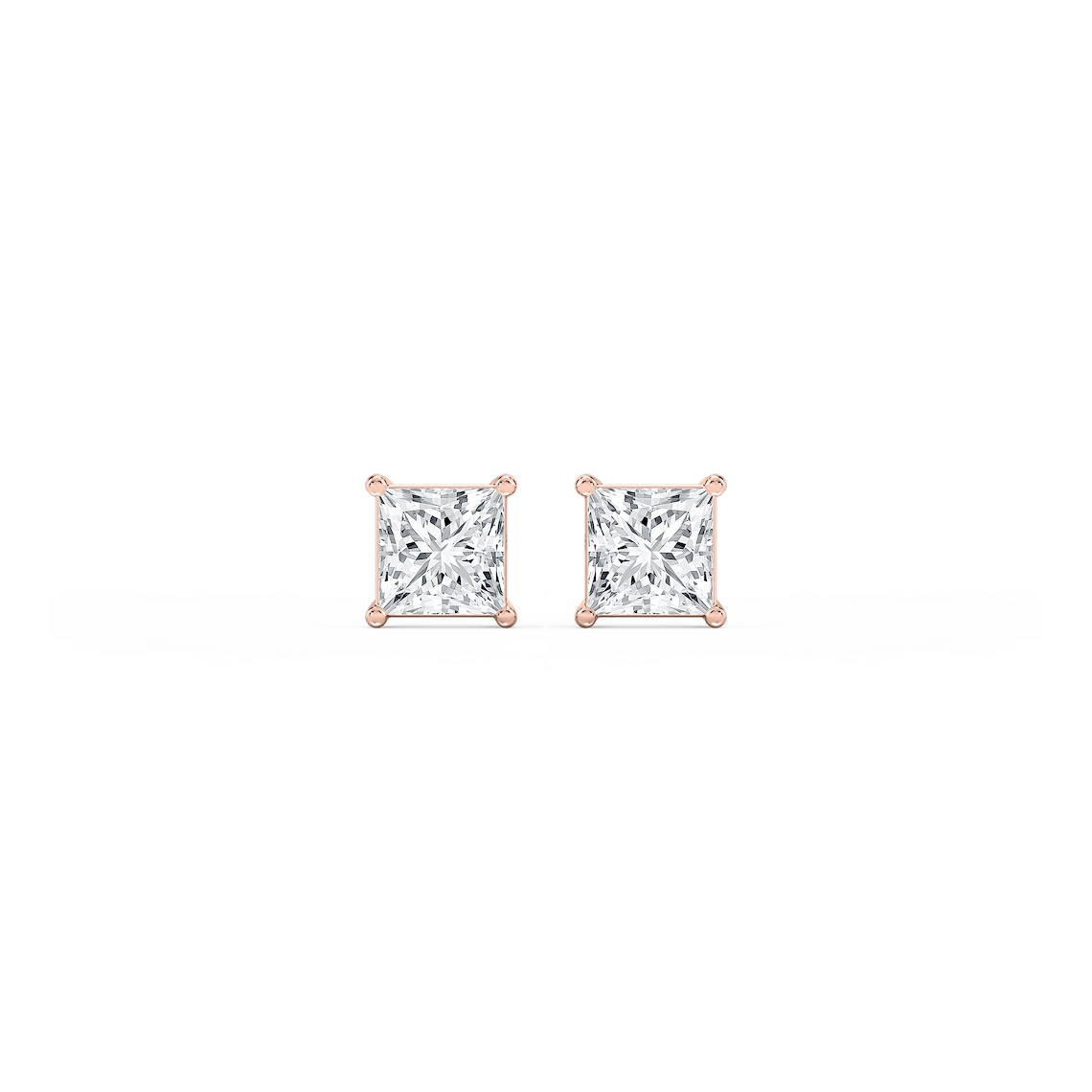 Princess Lab Grown Diamond Classic Four Prong Stud Earrings