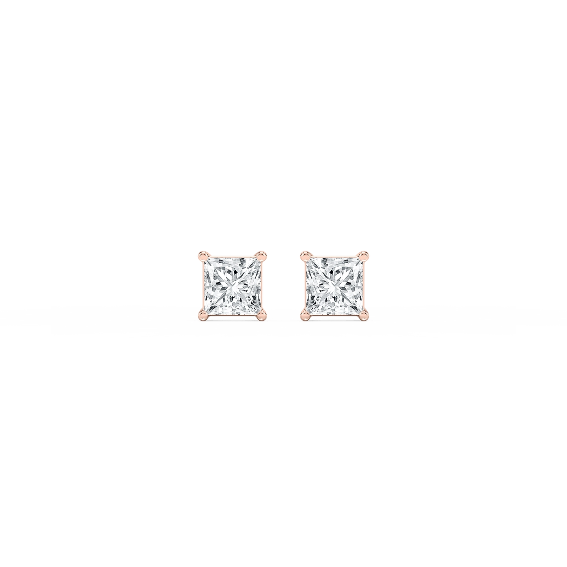 Princess Lab Grown Diamond Classic Four Prong Stud Earrings