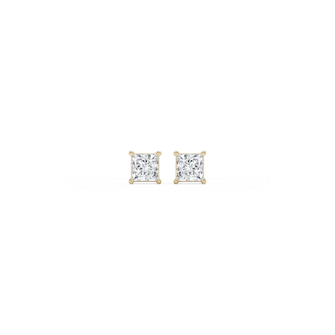 Princess Lab Grown Diamond Classic Four Prong Threaded Back Stud Earrings