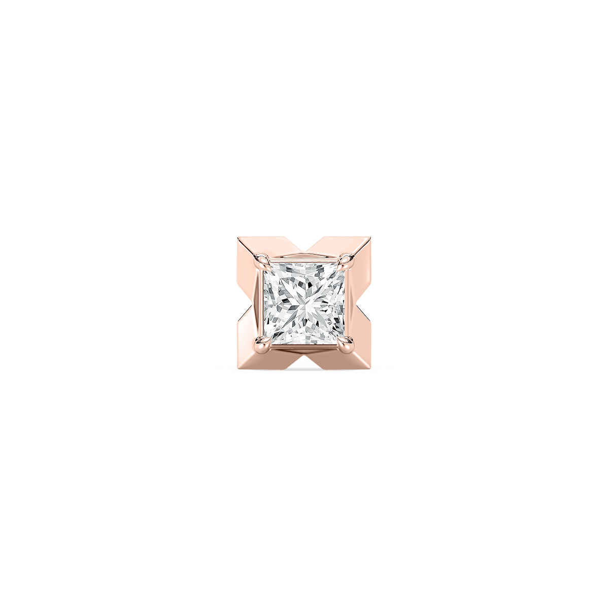 Princess Lab Grown Diamond X-Prong Single Stud Earring