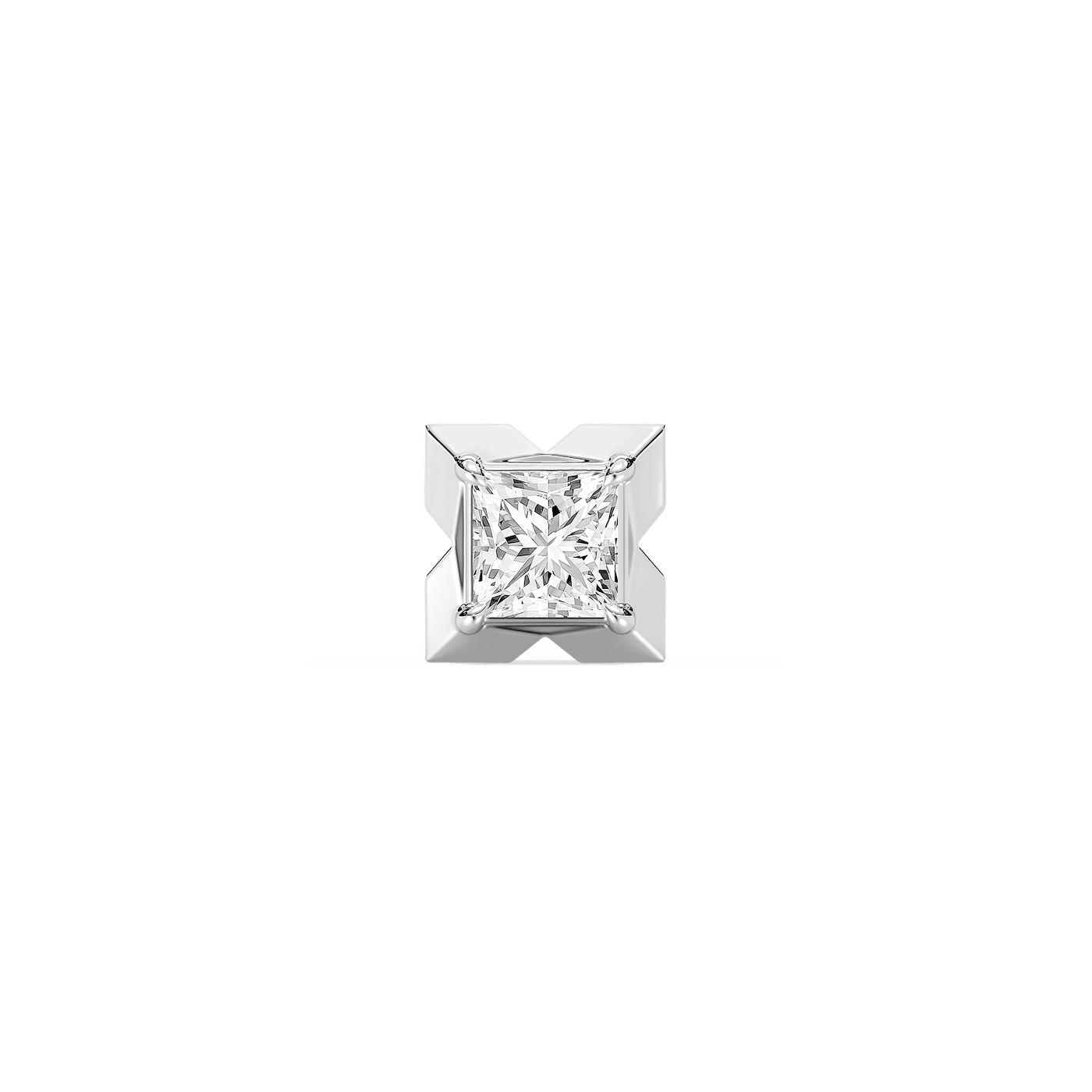 Princess Lab Grown Diamond X-Prong Single Stud Earring