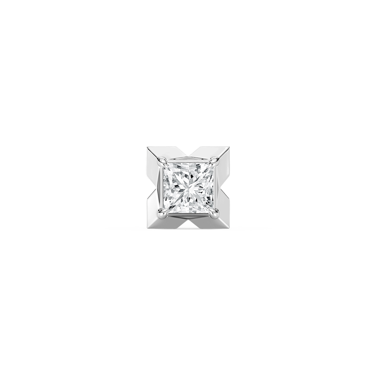 Princess Lab Grown Diamond X-Prong Single Stud Earring