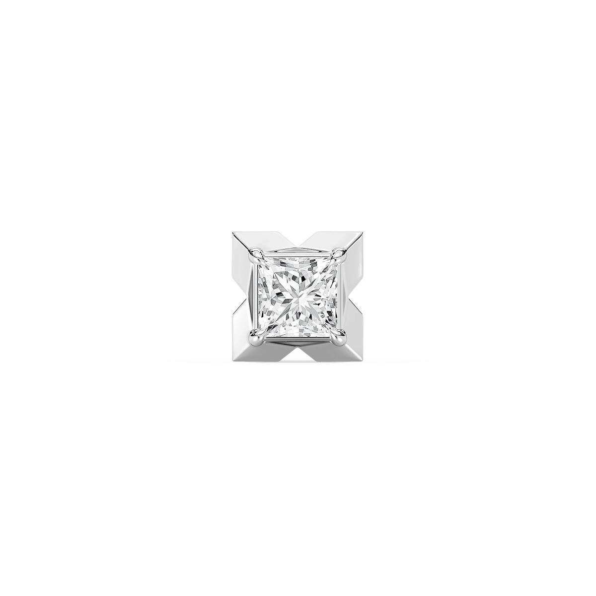 Princess Lab Grown Diamond X-Prong Single Stud Earring