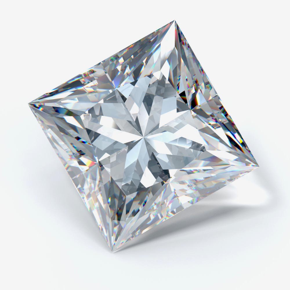 1.55 Carat Princess Shaped, Excellent Cut, E Color, VVS2 Clarity, IGI Certified Lab Grown Diamond