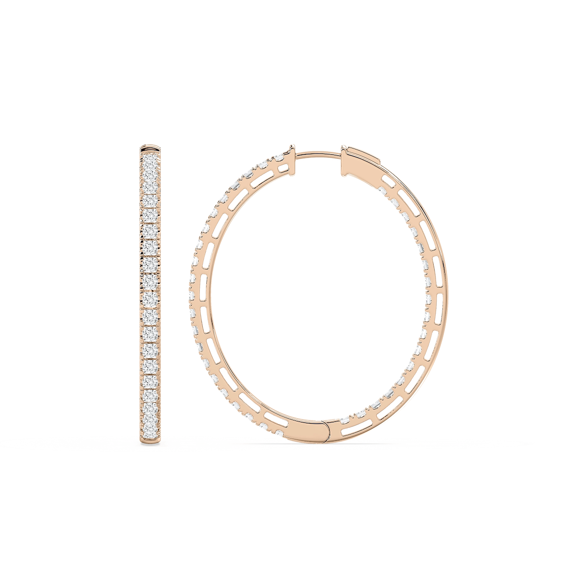 5 ⅓ ctw Princess Lab Grown Diamond Pavé Hoop Earrings