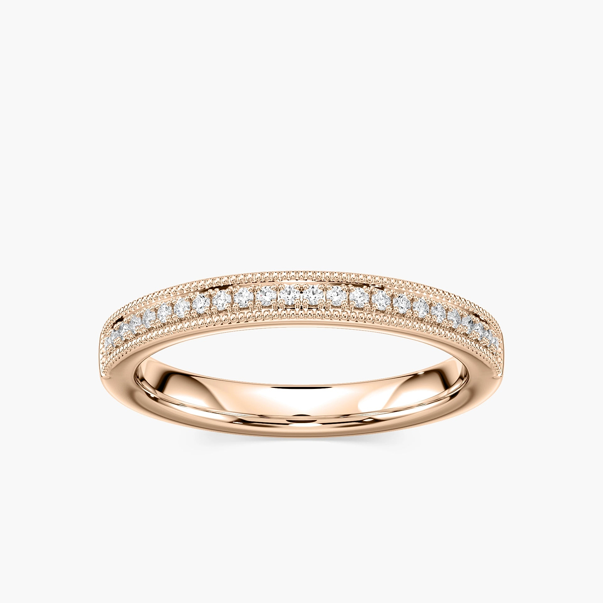Quimby 1/5 ctw Round Lab Grown Diamond Milgrain Wedding Band