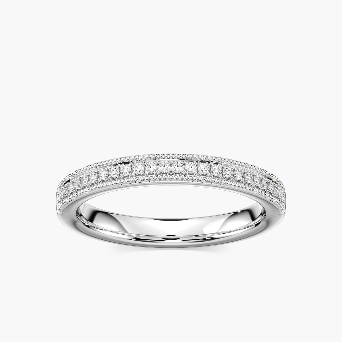 Quimby 1/5 ctw Round Lab Grown Diamond Milgrain Wedding Band