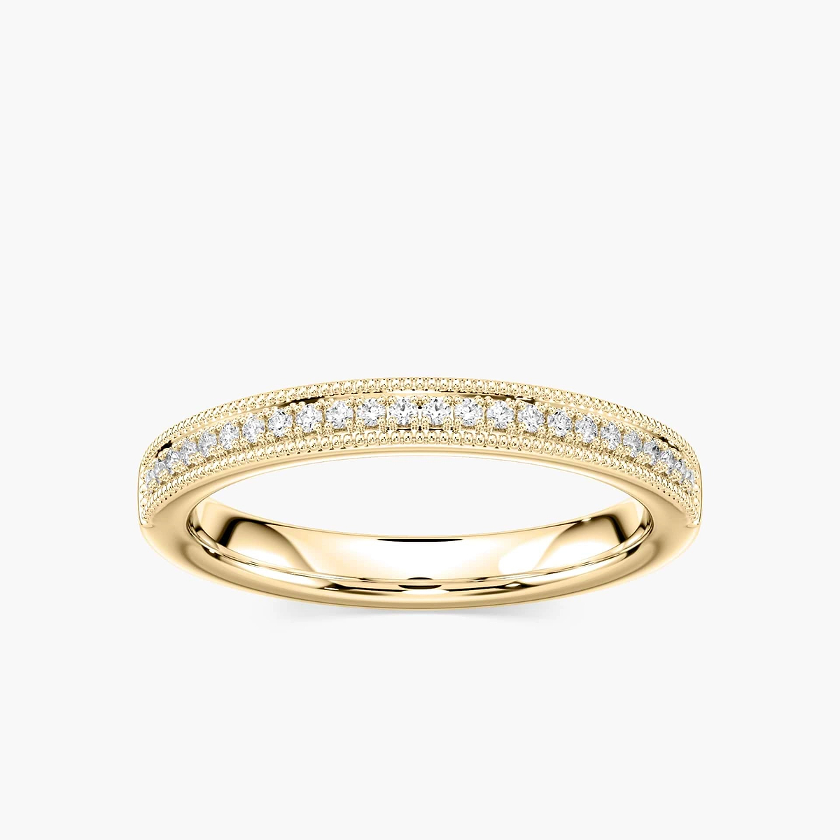 Quimby 1/5 ctw Round Lab Grown Diamond Milgrain Wedding Band