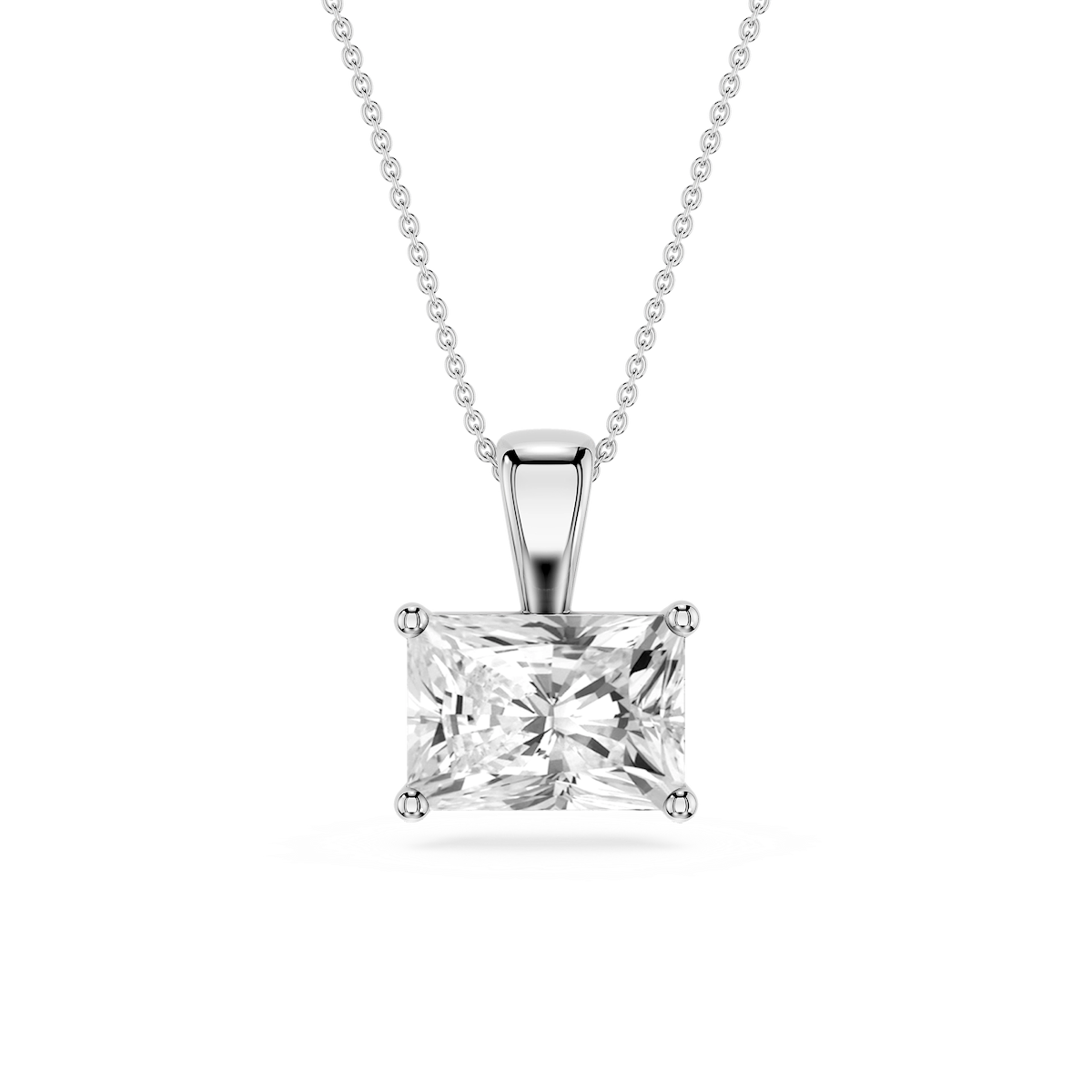 Radiant Lab Grown Diamond 4 Prong East West Bail Pendant - 16 to 18 Inches