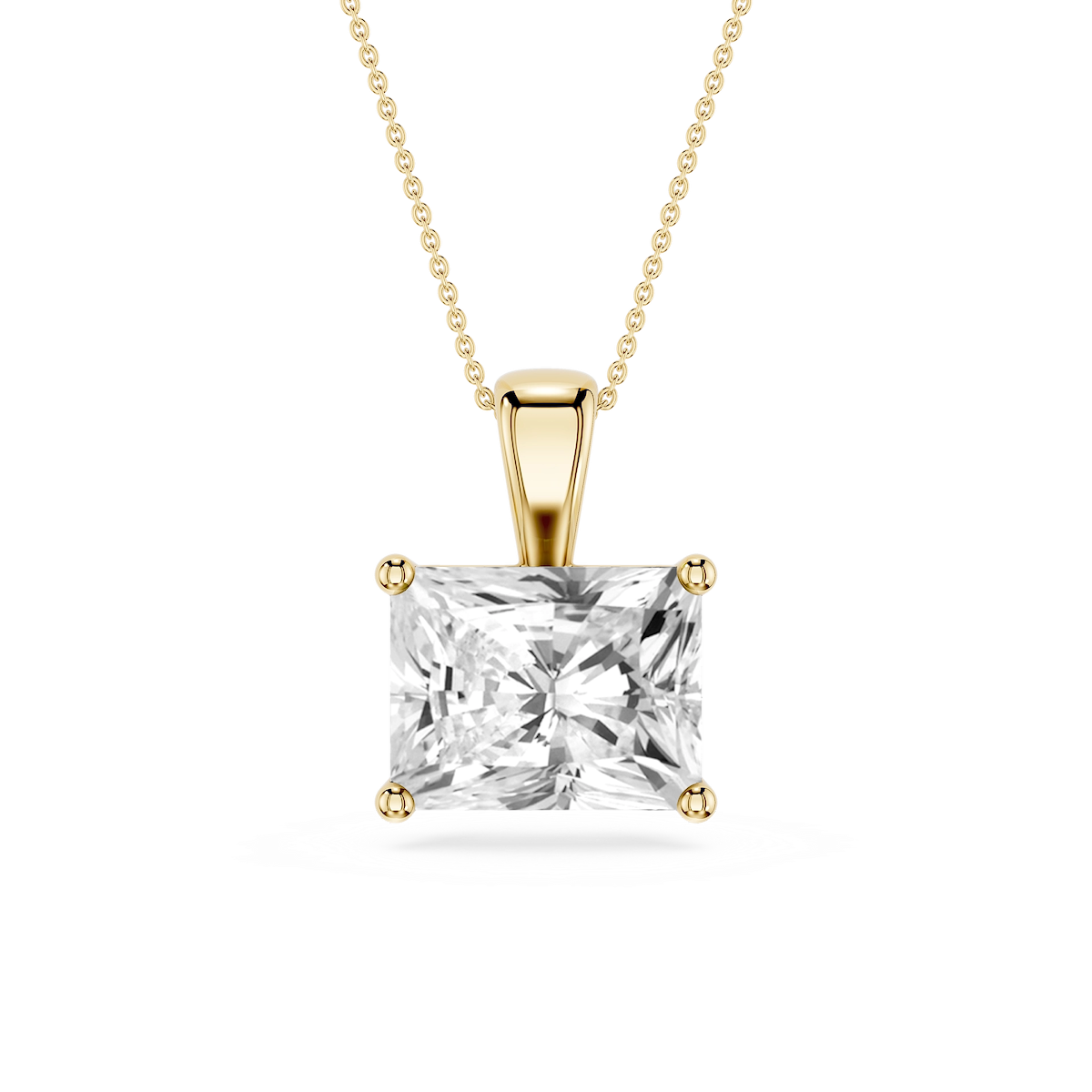 Radiant Lab Grown Diamond 4 Prong East West Bail Pendant - 16 to 18 Inches
