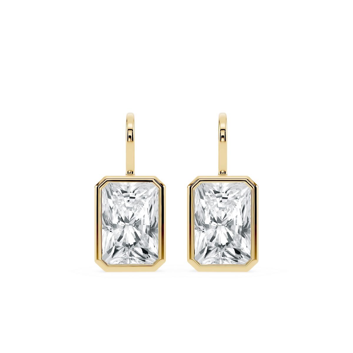 Radiant Lab Grown Diamond Bezel Drop Earrings