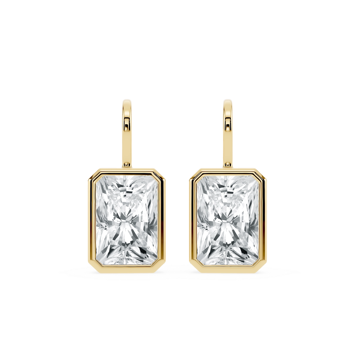 Radiant Lab Grown Diamond Bezel Drop Earrings
