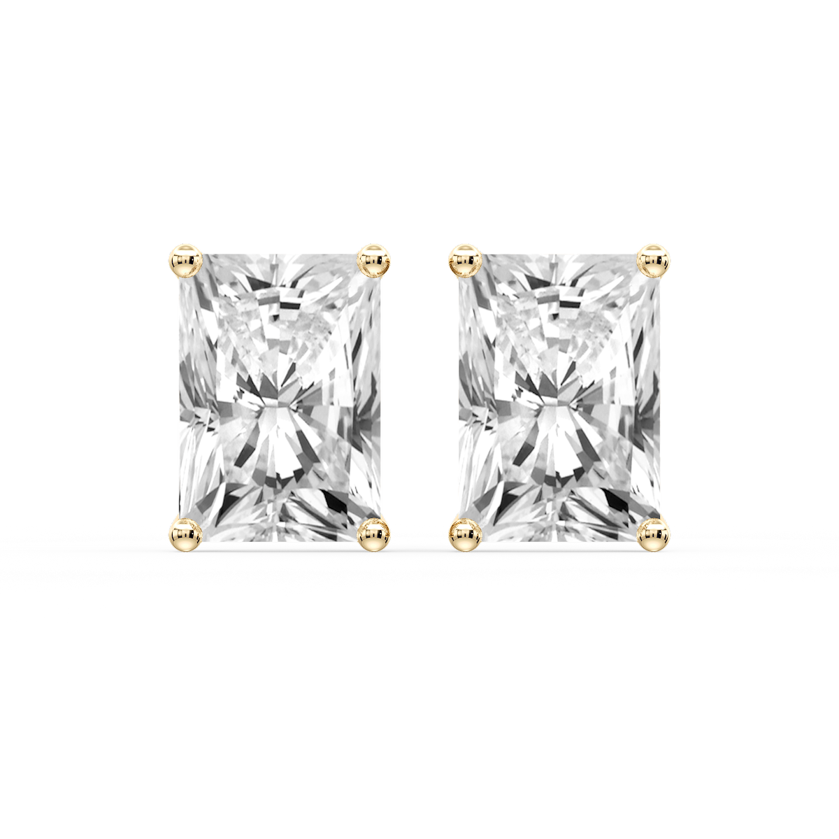 Radiant Certified Lab Grown Diamond Classic Four Prong Guardian Back Stud Earrings