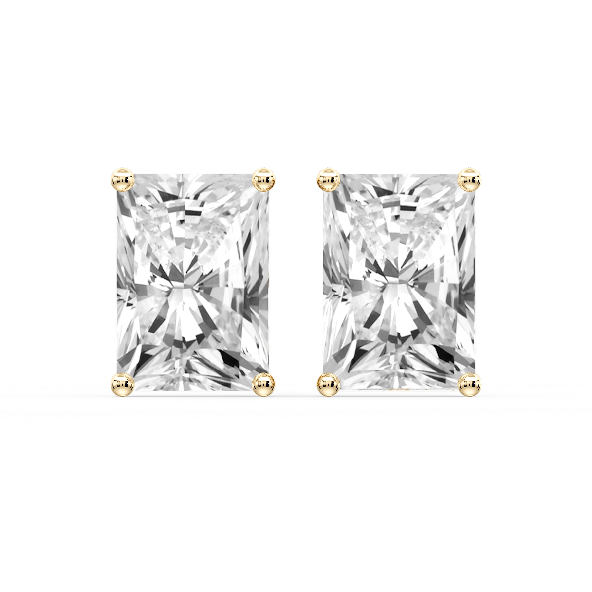 Radiant Certified Lab Grown Diamond Classic Four Prong Guardian Back Stud Earrings