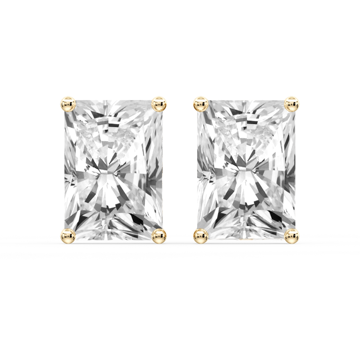 Radiant Certified Lab Grown Diamond Classic Four Prong Guardian Back Stud Earrings