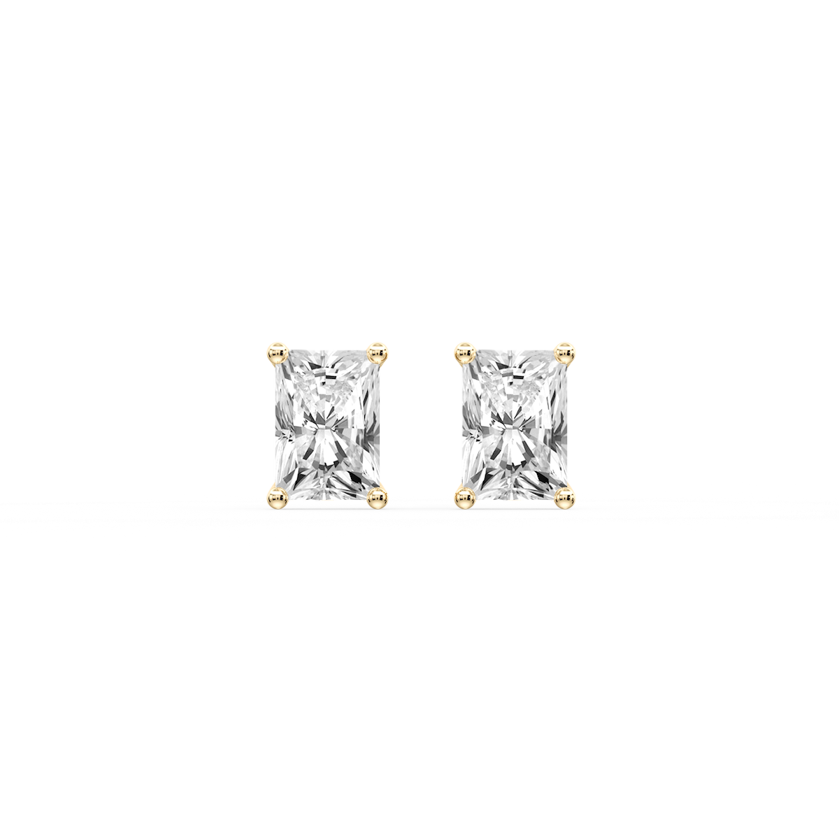 Radiant Certified Lab Grown Diamond Classic Four Prong Guardian Back Stud Earrings