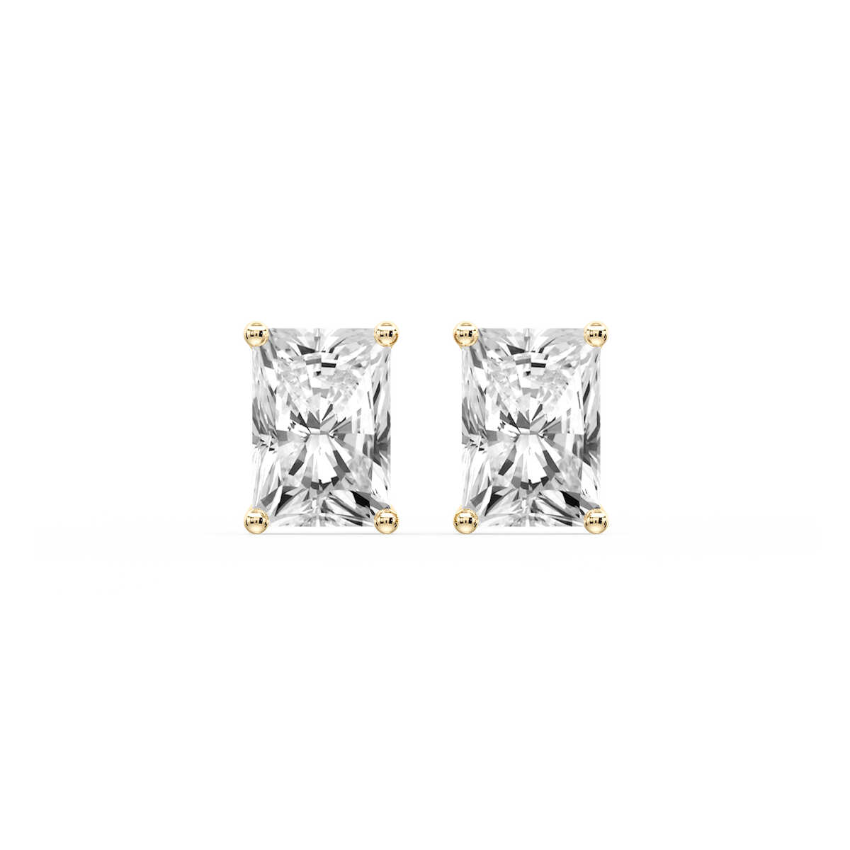 Radiant Certified Lab Grown Diamond Classic Four Prong Guardian Back Stud Earrings