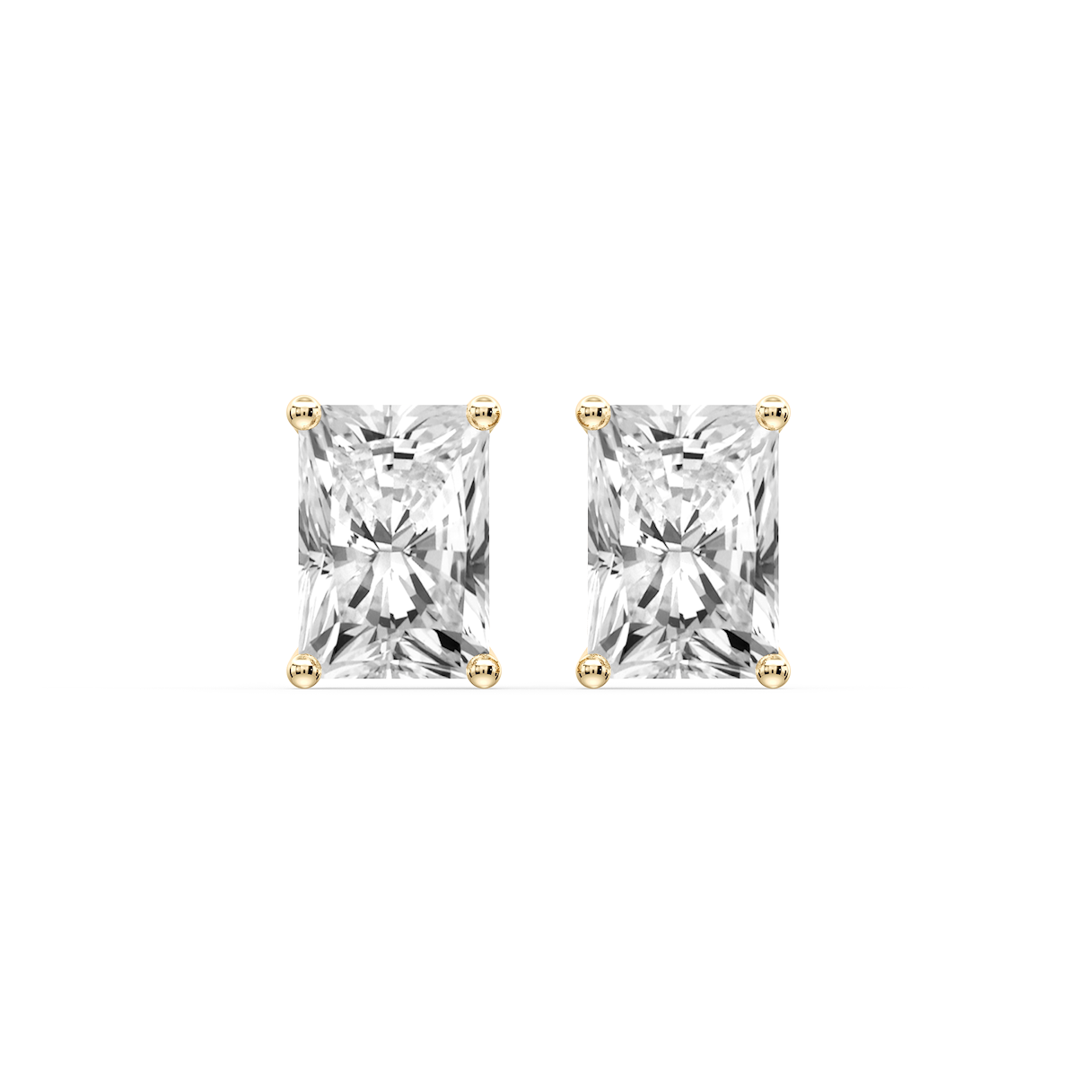Radiant Certified Lab Grown Diamond Classic Four Prong Guardian Back Stud Earrings