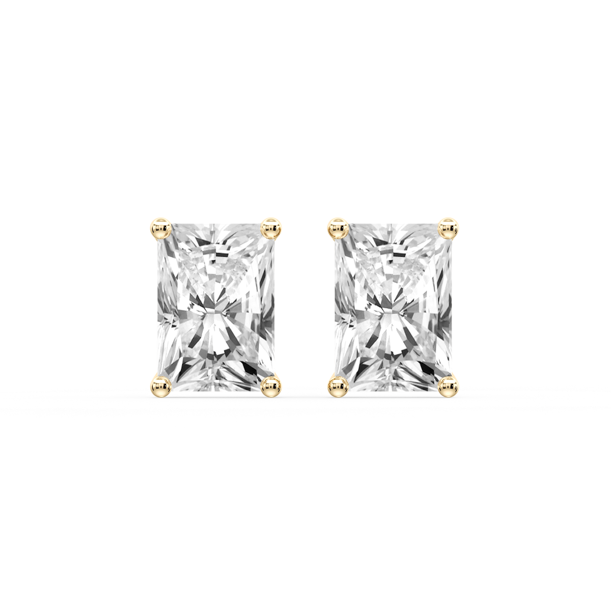 Radiant Certified Lab Grown Diamond Classic Four Prong Guardian Back Stud Earrings