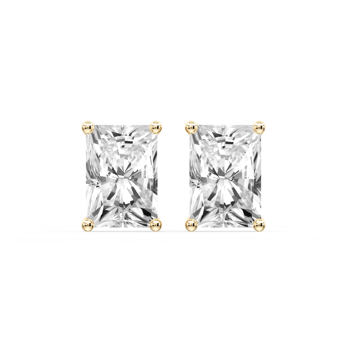 Radiant Certified Lab Grown Diamond Classic Four Prong Guardian Back Stud Earrings