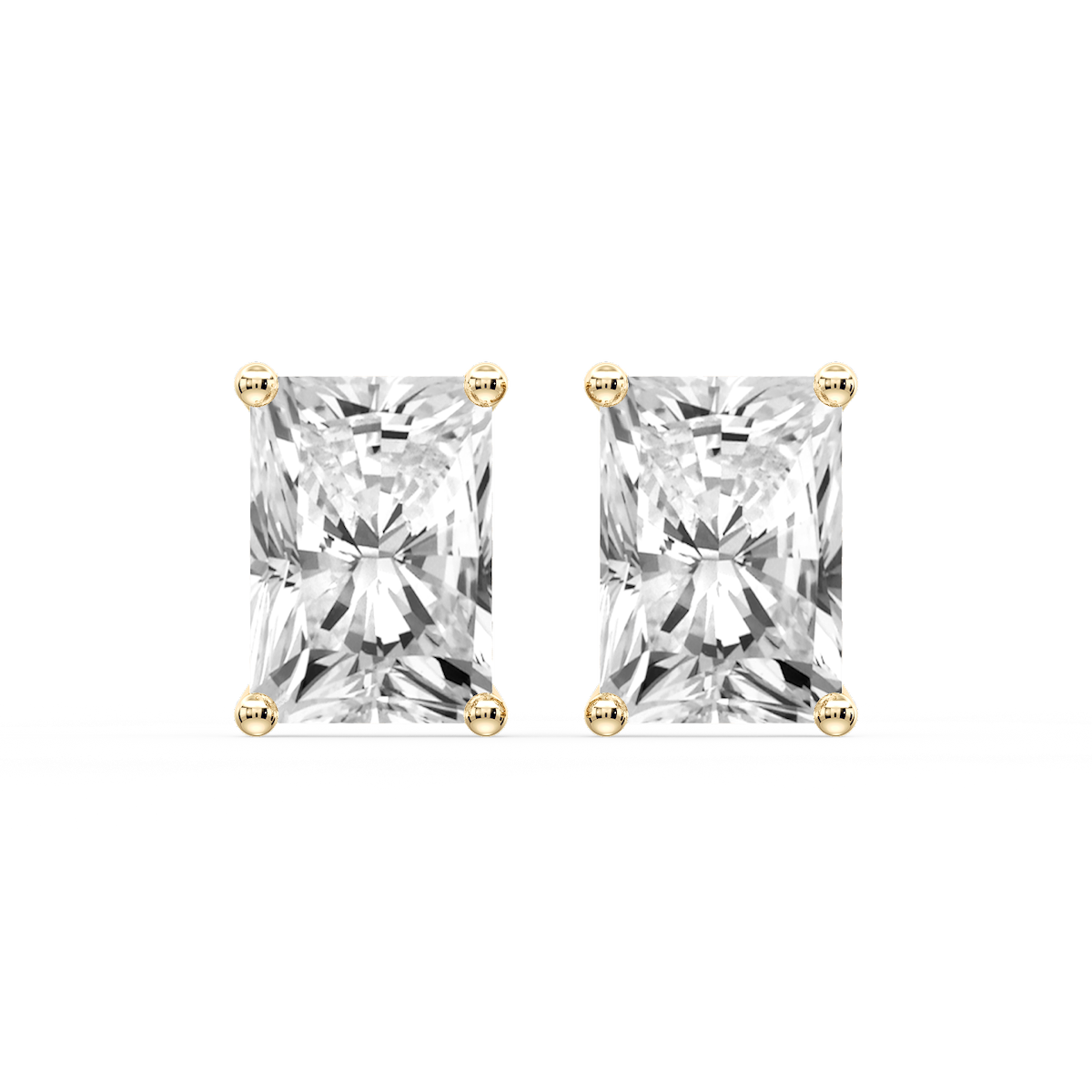 Radiant Certified Lab Grown Diamond Classic Four Prong Guardian Back Stud Earrings