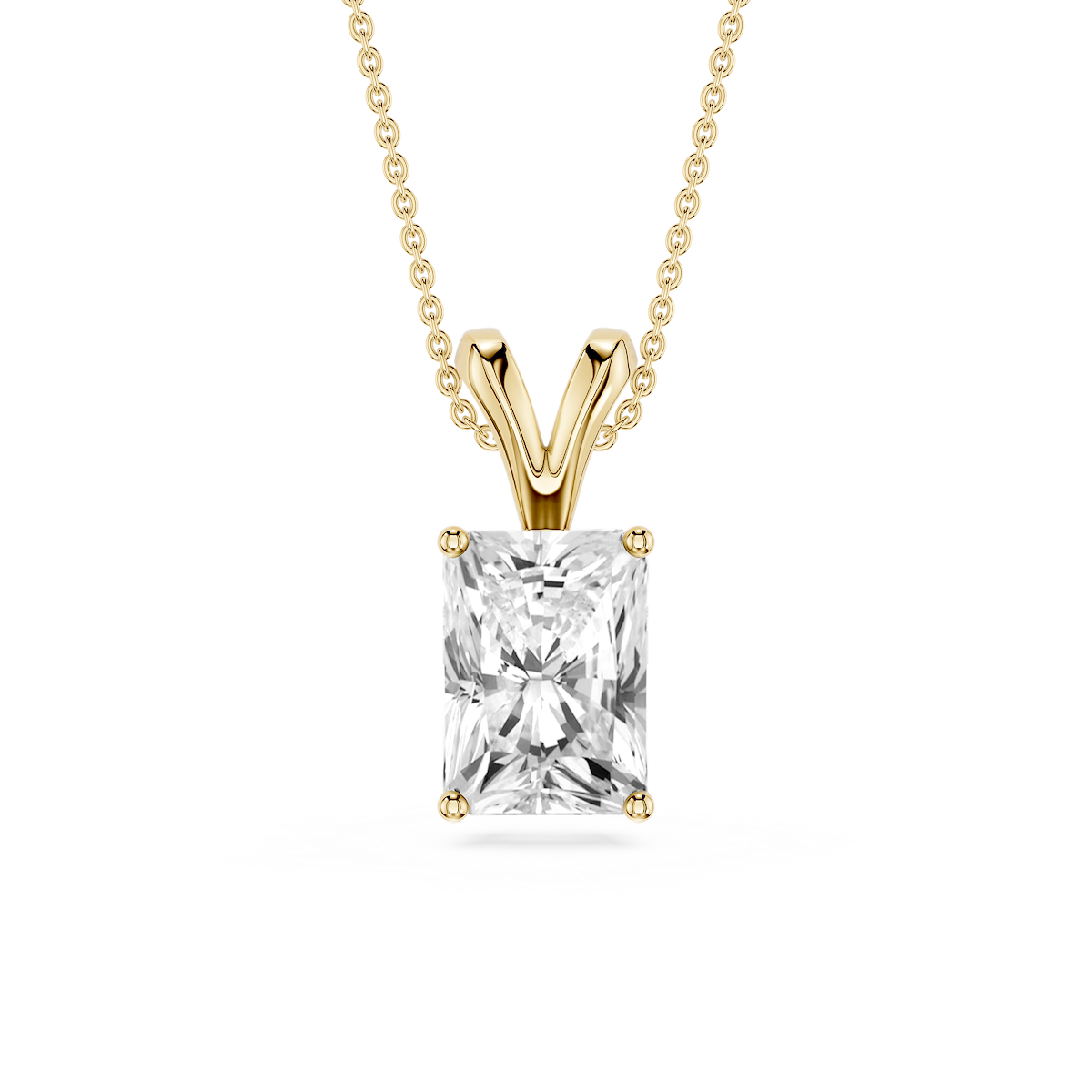 Radiant Lab Grown Diamond Double Bail Pendant - 16 to 18 Inches