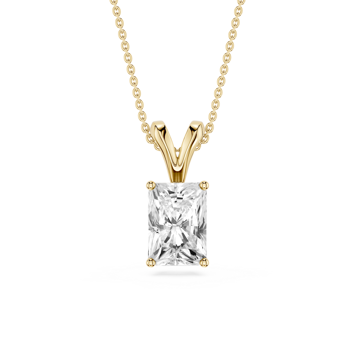 Radiant Lab Grown Diamond Double Bail Pendant - 16 to 18 Inches